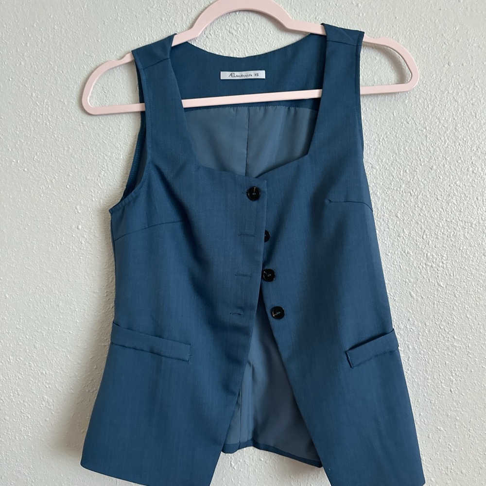 Blue Button-Up Vest